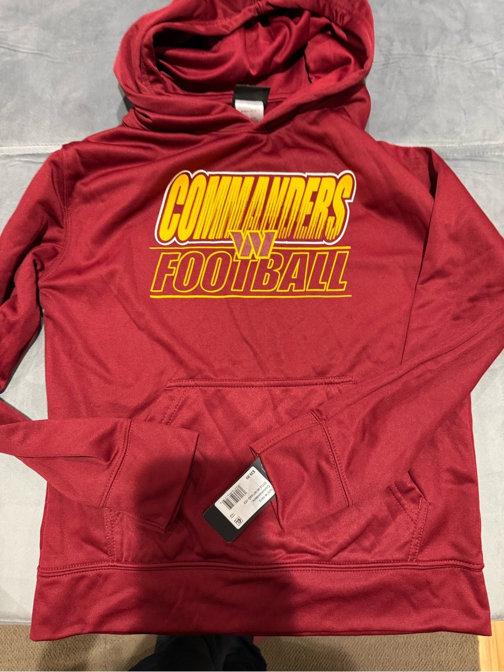 NFL Burgundy Hooded 'Commanders Football' Pullover